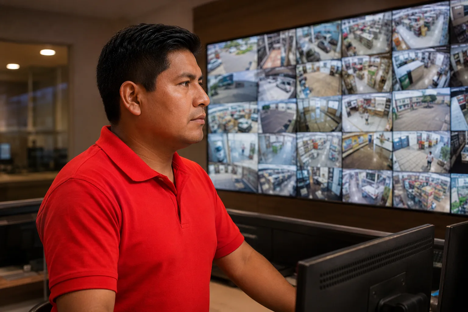 Puesto de operación para supervisión de sistemas de seguridad